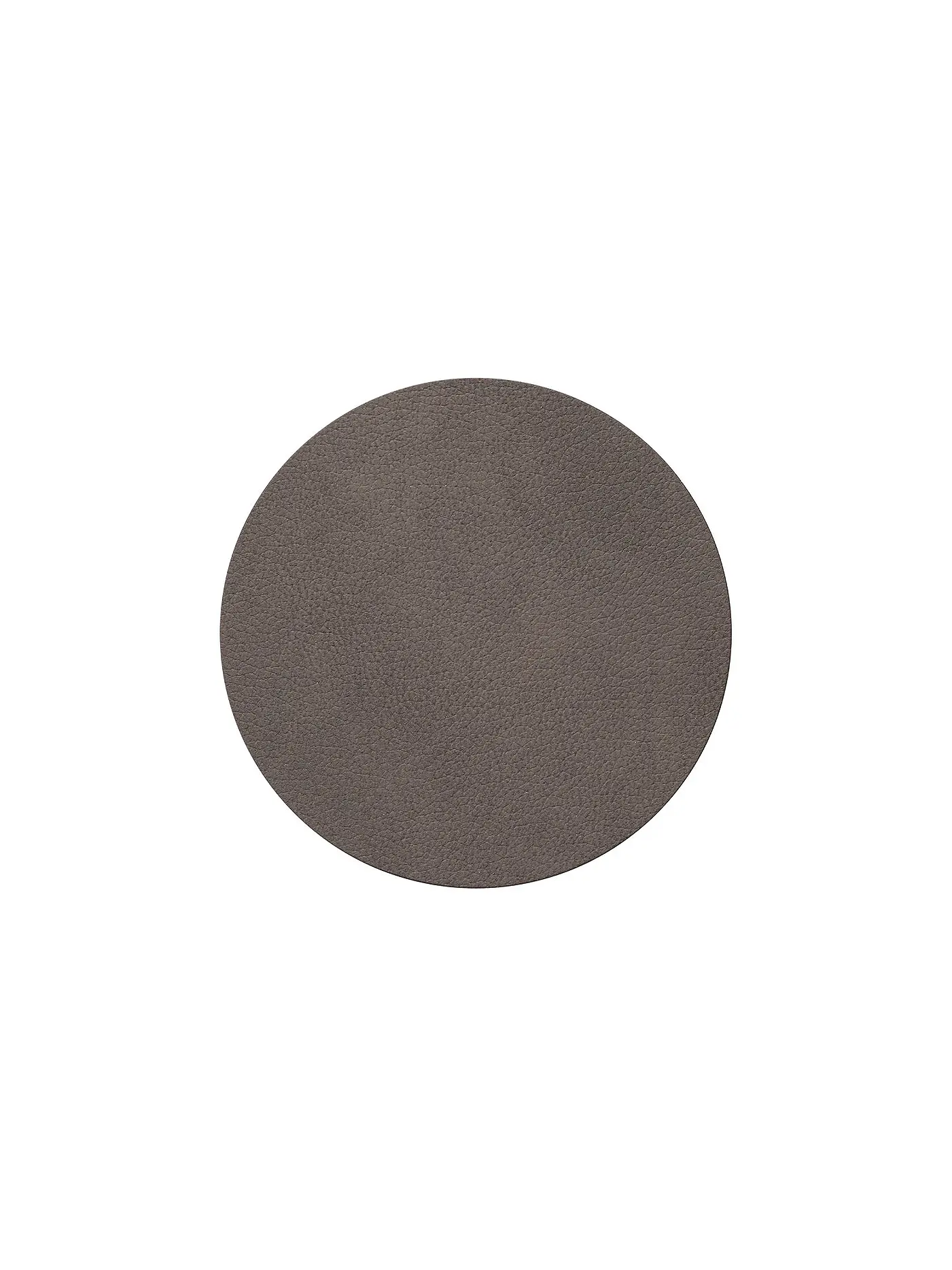 LIND DNA | Leder-Untersetzer rund 10cm Olive Green | braun